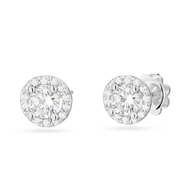 Złote kolczyki 585 z diamentami laboratoryjnymi 0,50ct VS2 F białe złoto