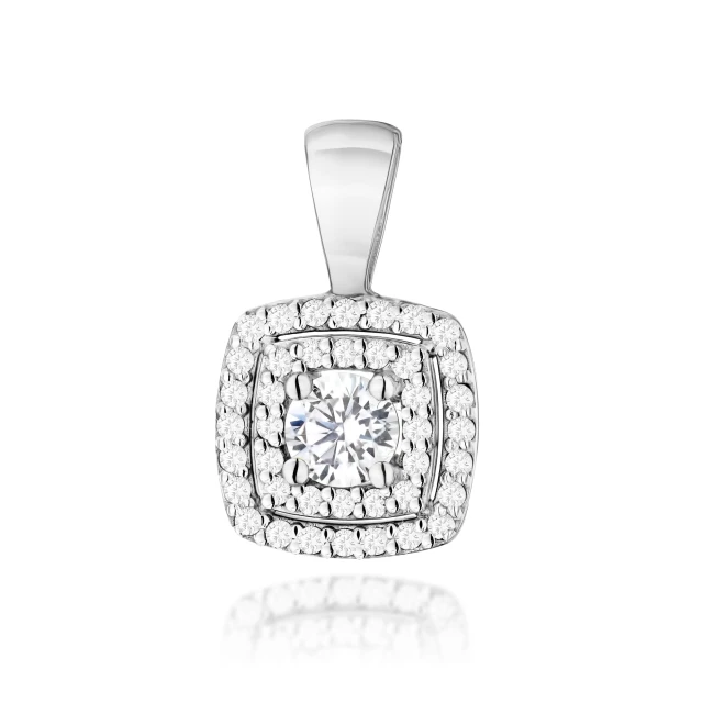 Złota zawieszka 585 z diamentami laboratoryjnymi 0,30ct VS2 F białe złoto