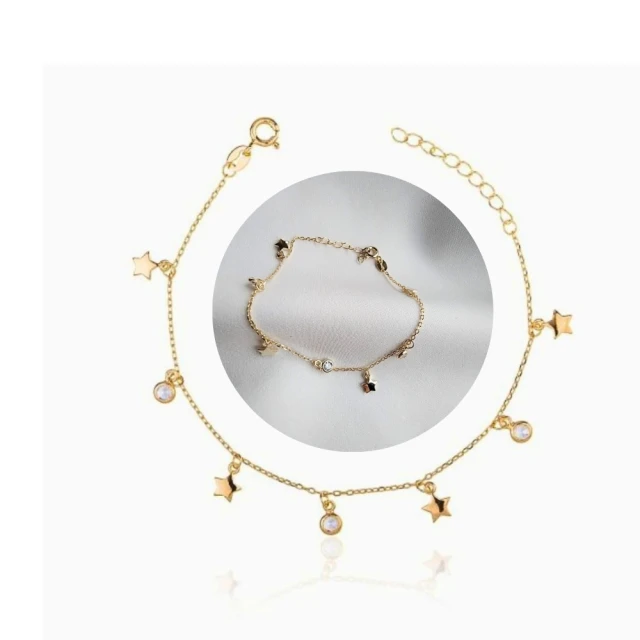 Vergoldetes Armband STARS Strasssteine