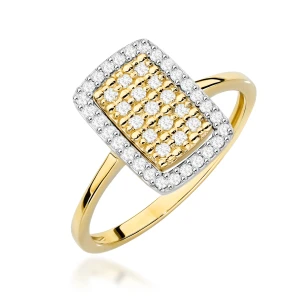 Złoty Pierścionek 585 z diamentami dwa kolory złota Certyfikat 0,27ct | ERgold