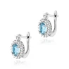 Złote kolczyki z diamentami 585 Topaz 2x 0,50ct białe złoto | ERgold
