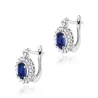 Złote kolczyki z diamentami 585 Szafir 2x 0,70ct białe złoto  | ERgold