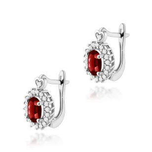 Złote kolczyki z diamentami 585 Granat 2x 0,50ct białe złoto | ERgold