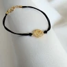 Vergoldetes Armband Schwarze Saite HEART in CIRCLE SBZ22 | ergold