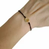 Vergoldetes Armband Schwarze Saite HEART in CIRCLE SBZ22 | ergold