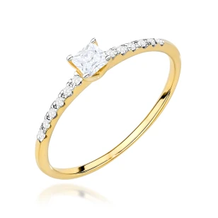 Złoty Pierścionek 585 z diamentami 0,15ct | ERgold