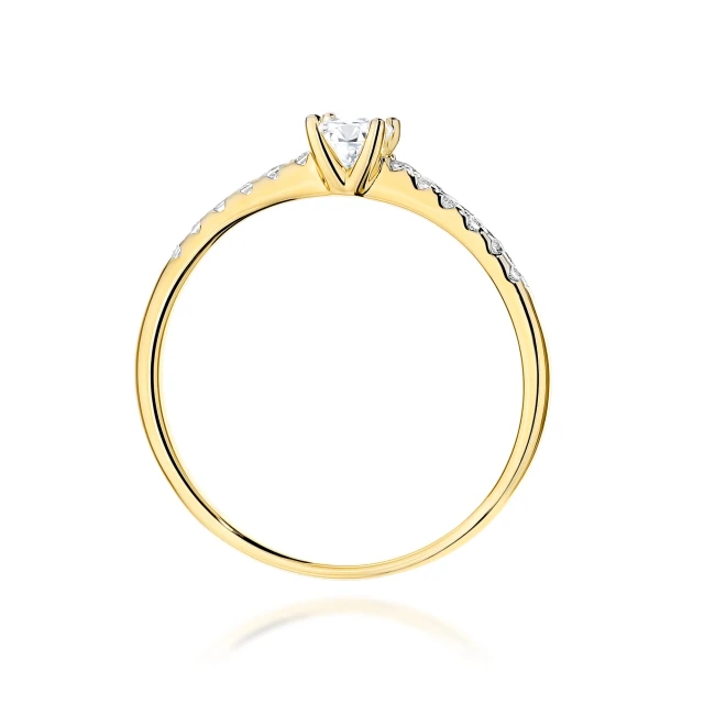 Złoty Pierścionek 585 z diamentami 0,15ct VS2 G