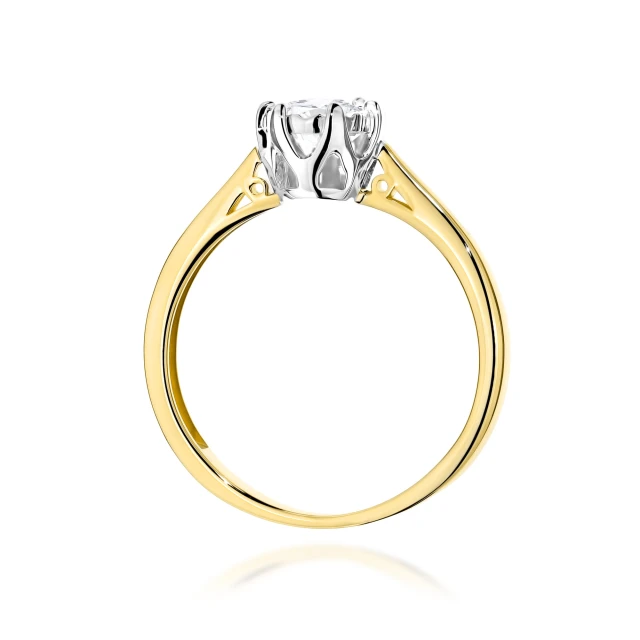Złoty Pierścionek 585 diament 0,30ct