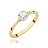 Złoty Pierścionek 585 z diamentami 0,14 ct