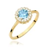 Złoty Pierścionek z diamentami 585 Topaz 0,50 ct