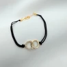 Vergoldetes Armband Schwarze Saite WHEELS SBZ28 | ergold
