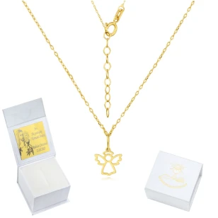 Złoty łańcuszek z aniołkiem ankier | ERgold