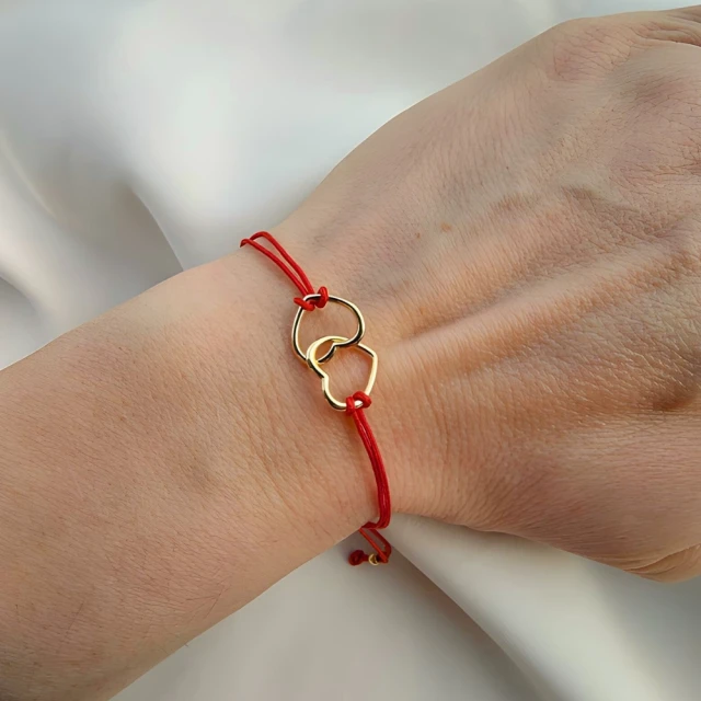 Vergoldetes Armband Red STRING HEART