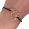 Vergoldetes Armband Schwarze Saite WHEELS SBZ33| ergold