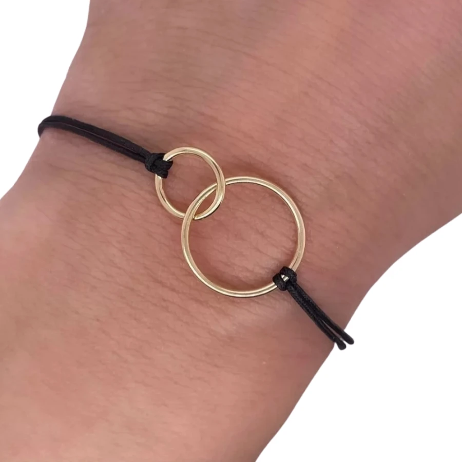 Vergoldetes Armband Schwarze Saite WHEELS SBZ33| ergold