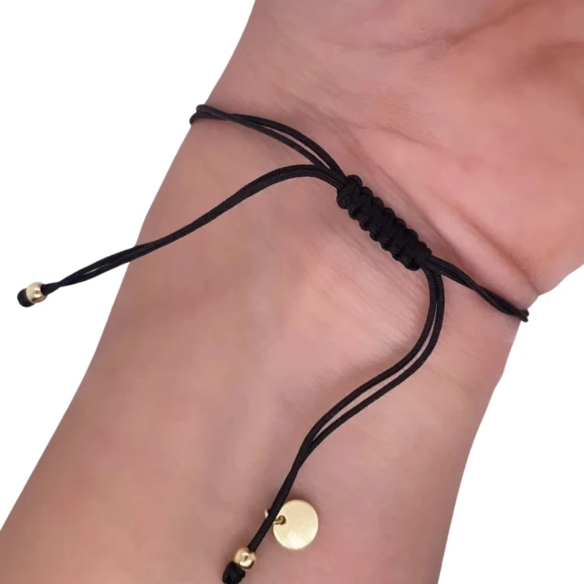 Vergoldetes Armband Schwarze SchnurRÄDER