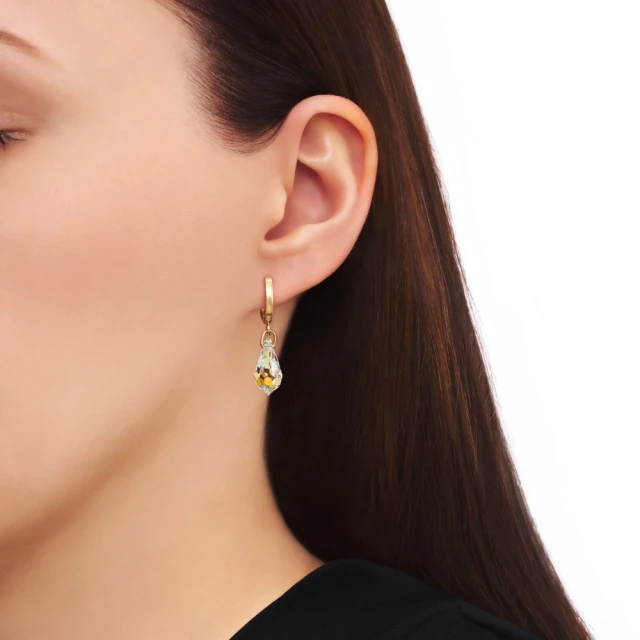 Złote kolczyki Swarovski Crystal