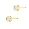 Złote kolczyki 585 diament 2 x 0,08ct zakręcane | ERgold