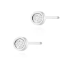 Złote kolczyki 585 diament 2 x 0,08ct zakręcane białe złoto | ERgold