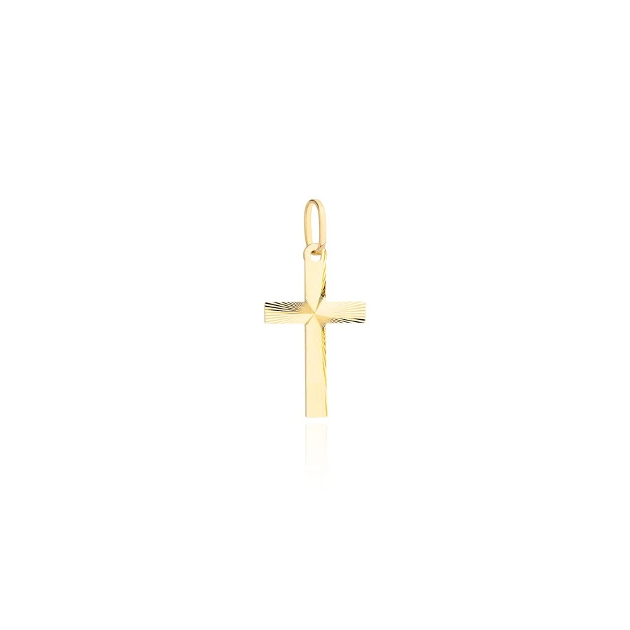⭐ Złoty krzyżyk diamentowany zawieszka pr. 585 ♥ Ergold