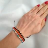 Bransoletka srebrna złocona diamentowana czerwony sznurek| ERgold