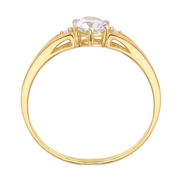 Gold Ring Zirkonie nur ein Smaragd