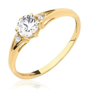 Gold Ring Zirconie Nur ein Smaragd | ergold