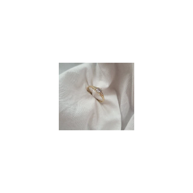 Gold Ring Zirkonie nur ein Smaragd