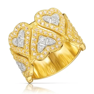 Gold HERZRING WEIßE STEINE 585 | ergold