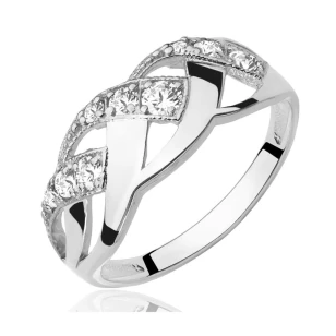 Gold verschachtelter Ring Zirkonia-Geflecht P1.23 | ergold