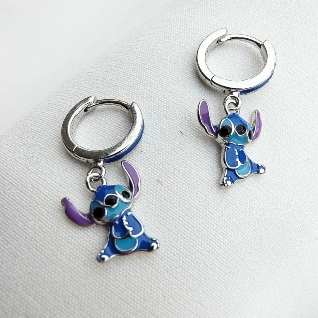 Srebrne kolczyki dziecięce Stich