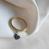 Goldener Ring Hängendes Herz Schwarz P1.968c| ergold