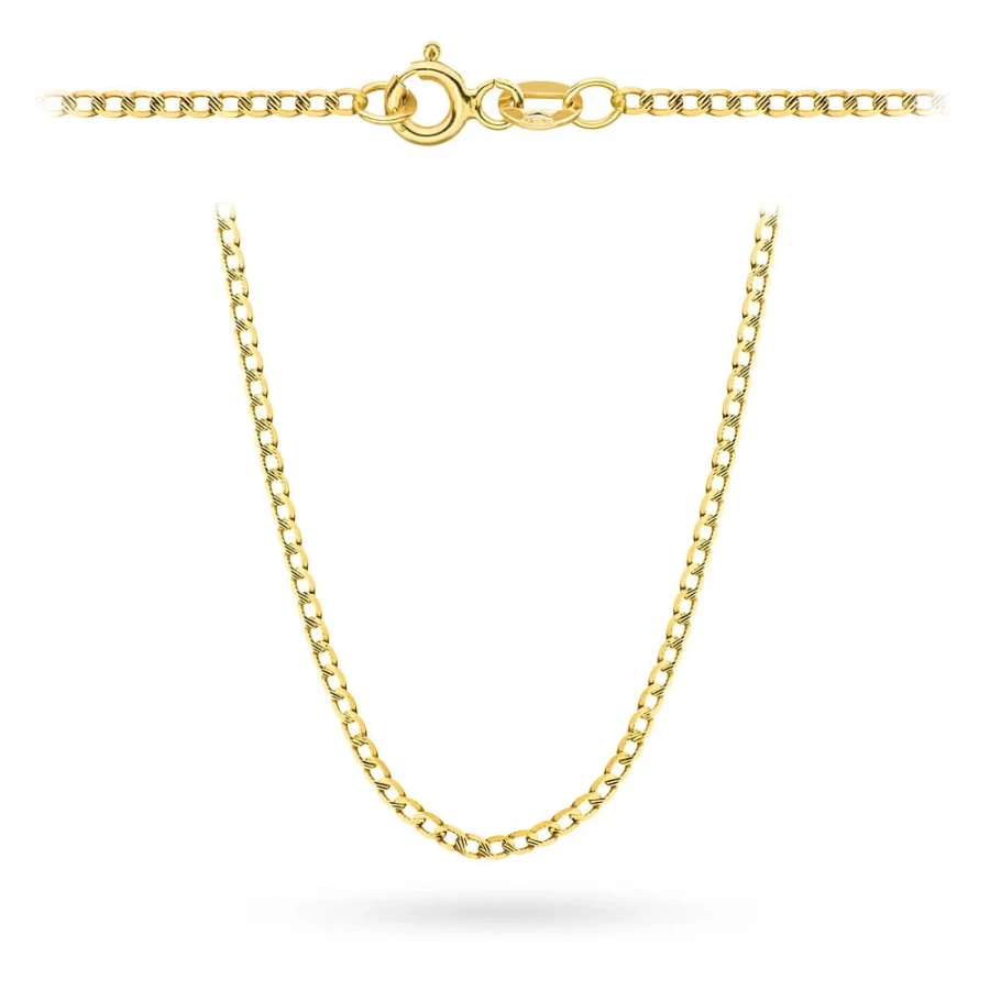 ⭐ Łańcuszek złoty pr. 585 - splot pancerka diamentowana / nacinana 45cm ♥ Ergold
