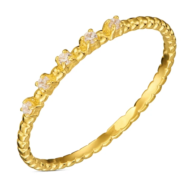 Goldener Kugelring WHITE STONES ER.0053
