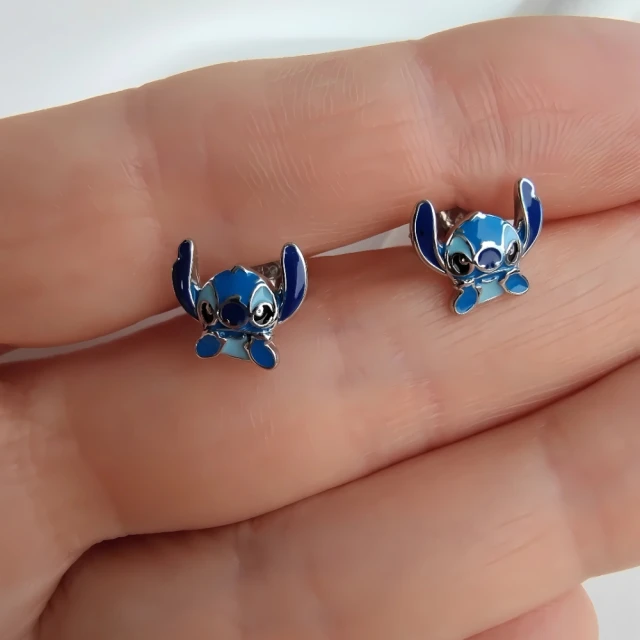 Srebrne kolczyki dziecięce STITCH