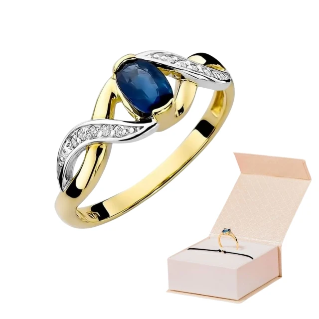 Goldring 585 mit Diamant Saphir 0,70ct