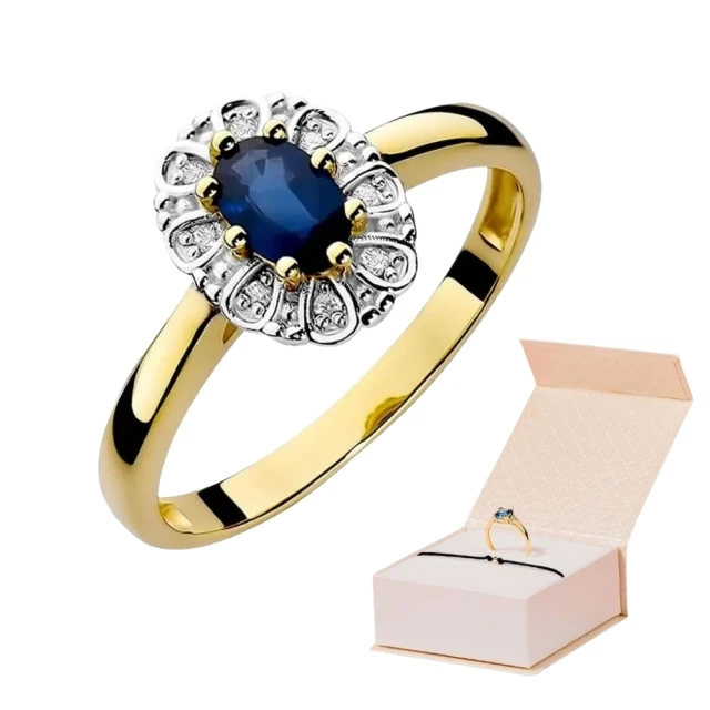Goldring 585 mit Diamant Saphir 0,70ct
