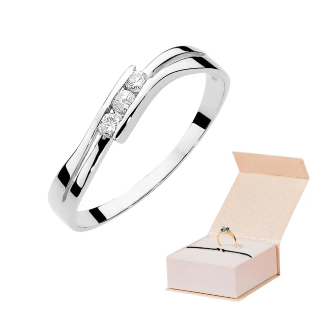 Złoty pierścionek z diamentem Białe złoto EW-159 0,12ct