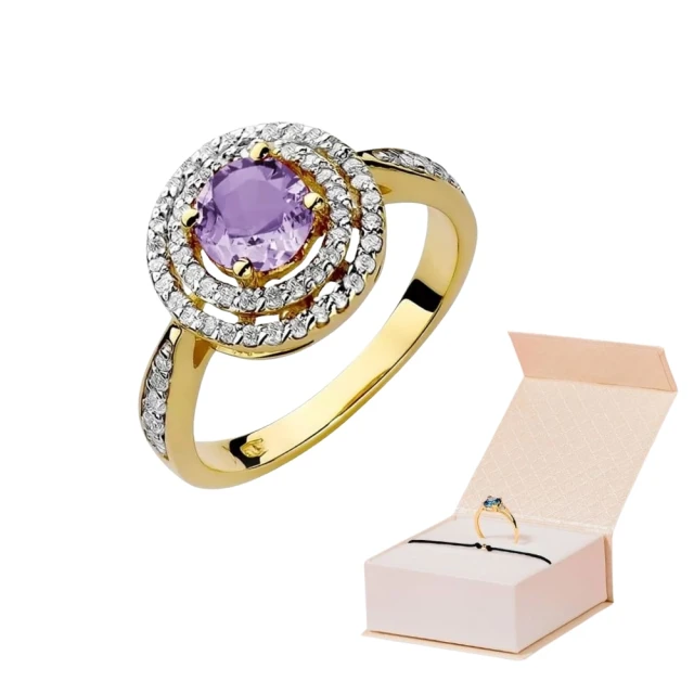 Gold Ring 585 mit Diamant-Amethyst 0,90ct