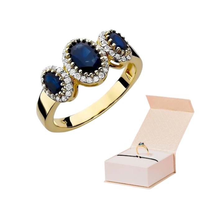 Goldring 585 mit Diamant Saphir 1,30ct