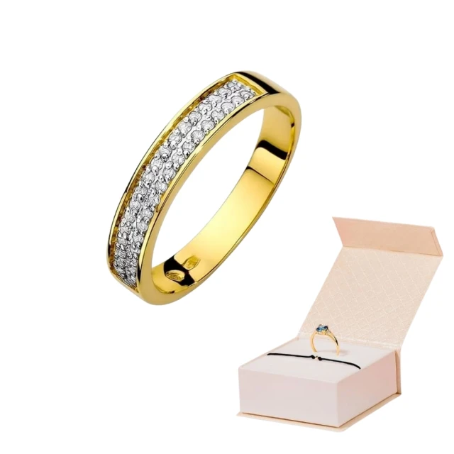 Złoty Pierścionek 585 z diamentem brylant 0,18ct
