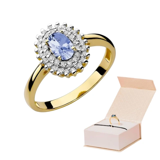 Gold Ring 585 mit Diamant Tansanit 0,40ct