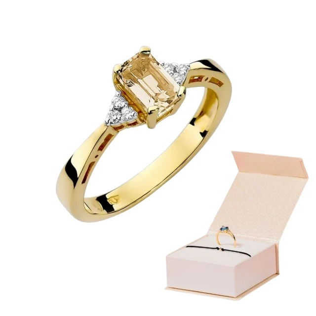 Gold Ring 585 mit Zitronendiamant 0,60ct