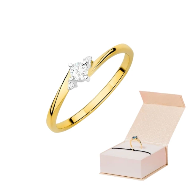 Gold Ring 585 mit Diamant Diamant Diamant 0.10ct
