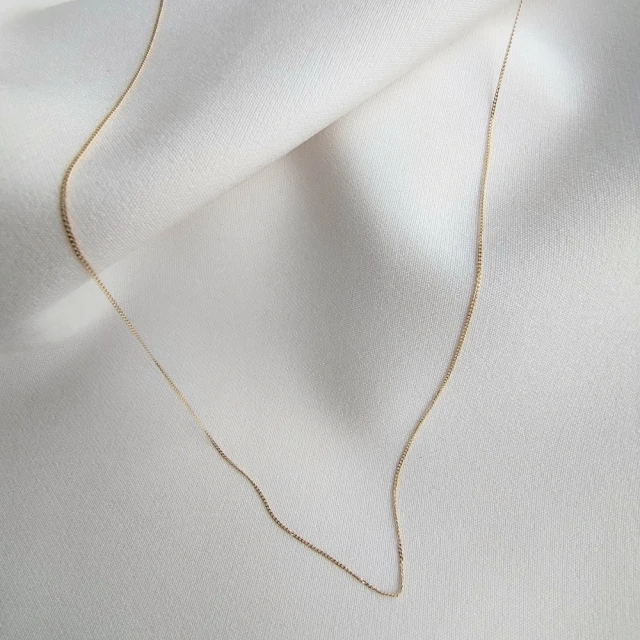 Łańcuszek złoty pr. 585 - splot pancerka gładka 45 cm super lekki