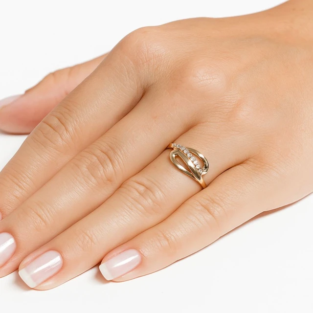 Goldener Ring BEAUTIFUL WAVE CELEBRITY