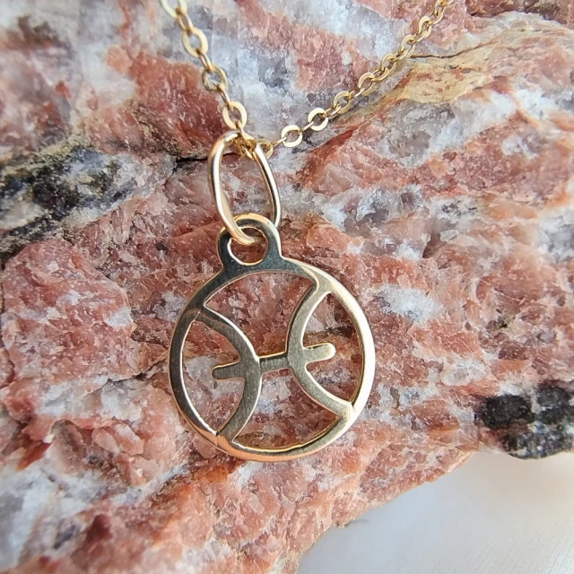 RYBY złoty wisiorek znak zodiaku pr. 585