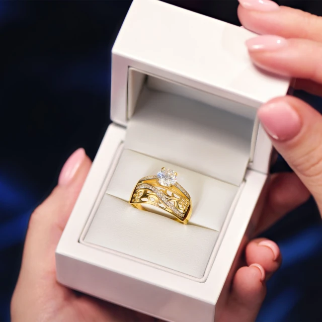 Goldring WHITE STONES 585