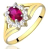 Modischer Goldring mit Strass markisen Muster 585