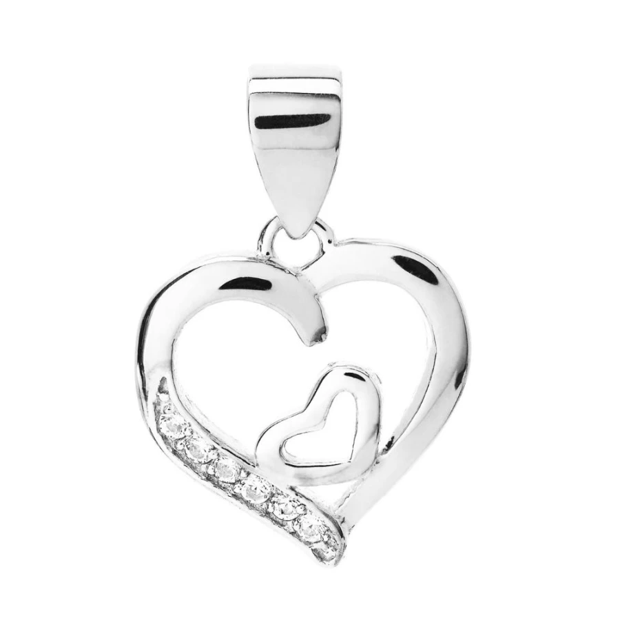 Goldanhänger mit Zirkonia DOUBLE HEART W3.2338 | ergold
